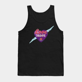 Love Cancels Hate Purple Heart with Rose Tank Top